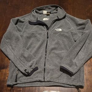 The North Face Jacket Adult Mens M Gray Black Full Zip Fleece Steen Outdoors